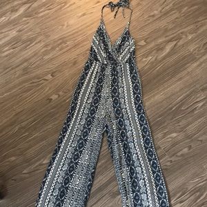 Tobi tribal pattern halter jumpsuit